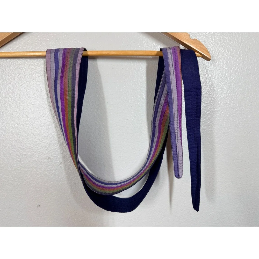 Silk Belt Women's Purple Striped Silk Obi‎ Sash Quilted Handmade India 72